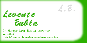 levente bubla business card